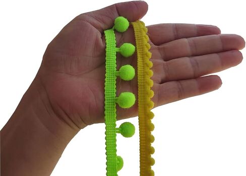 Ball Fringe Trim 10 Yards 5 mm Mini Pom Pom Trim Fringe for Sewing Accessory Decoration DIY Crafts (5 mm, 060438 Green) in Saudi Arabia