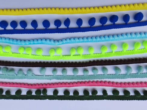 Ball Fringe Trim 10 Yards 5 mm Mini Pom Pom Trim Fringe for Sewing Accessory Decoration DIY Crafts (5 mm, 060438 Green) in Saudi Arabia