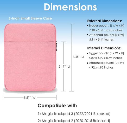 حافظة ProElife Premium مقاومة للماء وواقي لوحة التتبع لجهاز Apple Magic Trackpad 3 / Magic Trackpad 2 ملحق غطاء حقيبة حماية متين للوحة اللمس مع حقيبة لكابل الشاحن (أسود) in Saudi Arabia