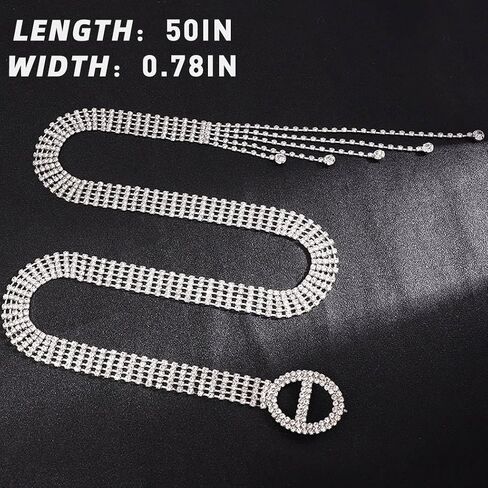 CanB Rhinestone Waist Belt Crystal Chain Belt Large Size Belt Women Waistband Belt for Dress in Kuwait