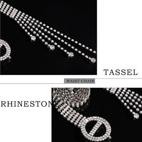 CanB Rhinestone Waist Belt Crystal Chain Belt Large Size Belt Women Waistband Belt for Dress in Kuwait