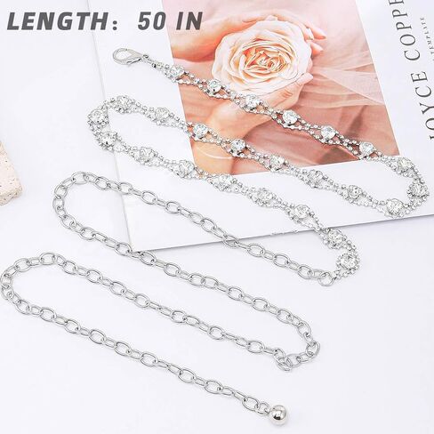 CanB Rhinestone Waist Belt Crystal Chain Belt Large Size Belt Women Waistband Belt for Dress in Kuwait