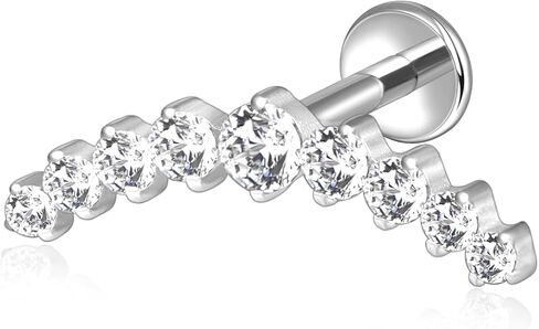 Lantine G23 التيتانيوم اللولب ثقب المجوهرات أوبال 16 جرام شقة عودة وأقراط متسلق Labret الغضروف الزنمة Daith ثقب المجوهرات in Saudi Arabia