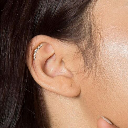 Lantine G23 التيتانيوم اللولب ثقب المجوهرات أوبال 16 جرام شقة عودة وأقراط متسلق Labret الغضروف الزنمة Daith ثقب المجوهرات in Saudi Arabia