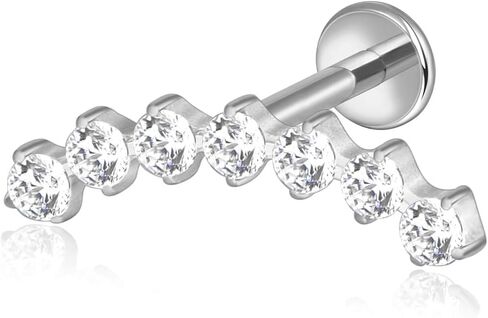 Lantine G23 التيتانيوم اللولب ثقب المجوهرات أوبال 16 جرام شقة عودة وأقراط متسلق Labret الغضروف الزنمة Daith ثقب المجوهرات in Saudi Arabia
