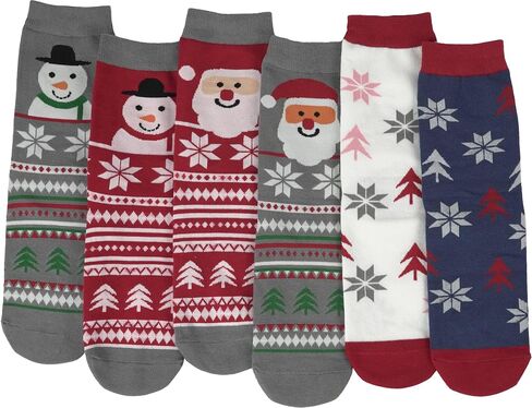 BenSorts Women's Cute Animal Crew Socks Cat Dog 6 Pairs Socks Christmas Gifts for Women Size 5-11 in Saudi Arabia