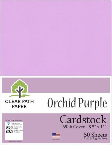 Clear Path Paper Grape Purple Cardstock - 8.5 x 11 inch - 65Lb Cover - 100 Sheets in Saudi Arabia