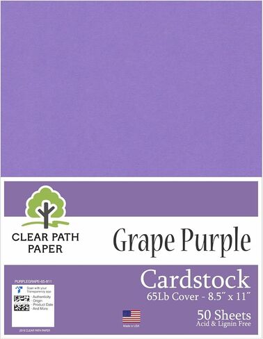 Clear Path Paper Grape Purple Cardstock - 8.5 x 11 inch - 65Lb Cover - 100 Sheets in Saudi Arabia