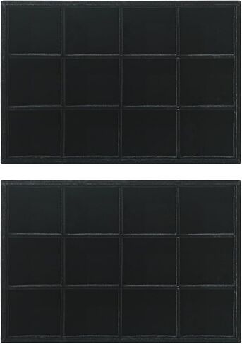 Byken 2 Pcs Stackable Jewelry Organizer Trays,12 Grids Jewelry Display Dish Tray for Selling Rings Bracelets Earrings,Bedside Desktop Storage Dish for Girls (Black) in Kuwait
