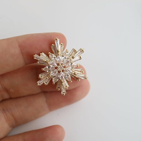 G-RUI 5pc/lot Luxury Crystal Buttons for Clothes Cubic Zircon Button for Coat Decorative CZ Sewing Silver Buttons for Cashmere Cardigan (29mm/1.14") in Kuwait