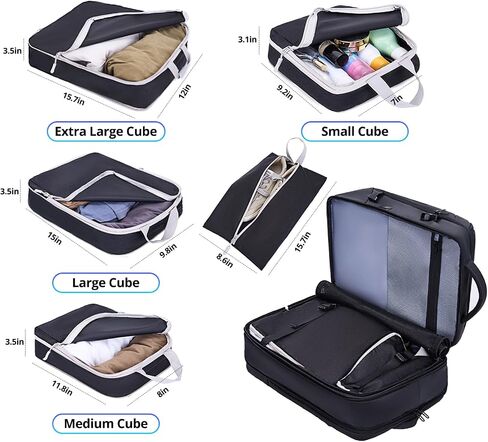 Travel Backpack for Men 50L Expandable Flight Approved Carry on Backpacks Luggage for Travel Water Resistant 17.3 inch Laptop Backpack with USB Charging Port in Saudi Arabia