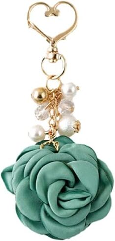 Fuqimanman2020 Rose Keychain Flower Charm Keychain with Chain Tassel Colorful Rose Pendant Keyring for Women in Saudi Arabia