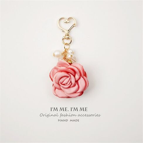 Fuqimanman2020 Rose Keychain Flower Charm Keychain with Chain Tassel Colorful Rose Pendant Keyring for Women in Saudi Arabia