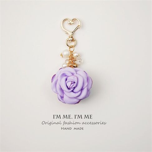 Fuqimanman2020 Rose Keychain Flower Charm Keychain with Chain Tassel Colorful Rose Pendant Keyring for Women in Saudi Arabia