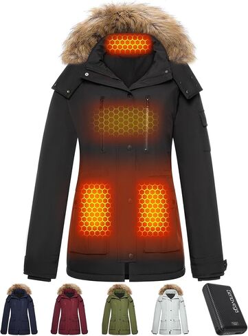 Graphene Heated Jacket for Women with Battery Pack 16000mAh Waterproof Windproof in Kuwait