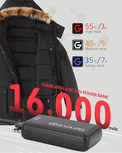 Graphene Heated Jacket for Women with Battery Pack 16000mAh Waterproof Windproof in Kuwait