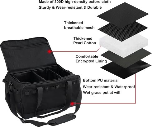 COOZMENT 35L Camping Bag,Tactical Duffle Bag with Waterproof Bottom,Shoe Bag for Travel/Outdoor with 3 Adjustable Dividers,Picnic Camping Organizer,Multi-functional Duffel Bag for Camping/Sports/GYM in Kuwait