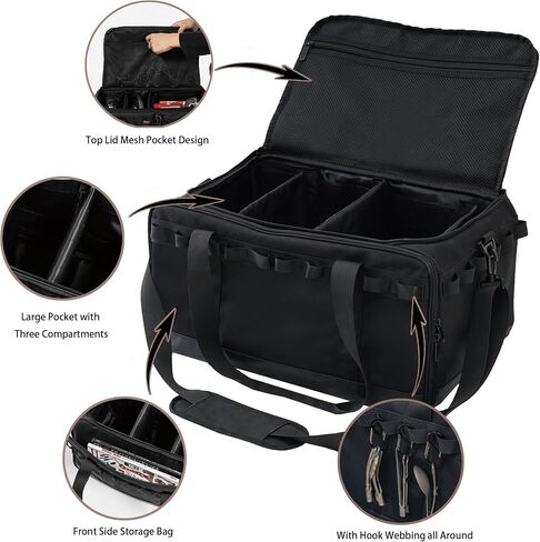 COOZMENT 35L Camping Bag,Tactical Duffle Bag with Waterproof Bottom,Shoe Bag for Travel/Outdoor with 3 Adjustable Dividers,Picnic Camping Organizer,Multi-functional Duffel Bag for Camping/Sports/GYM in Kuwait