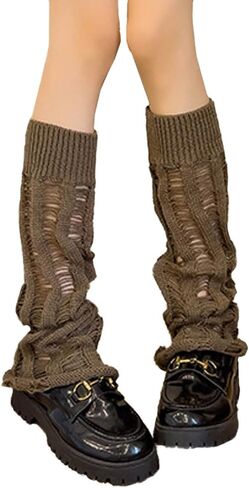YELAIVP Women's Leg Warmers Kawaii Leg Warmers for Girls Y2k Harajuku Baggy Ripped Leg Warm Socks Goth Lolita Accessories in Saudi Arabia