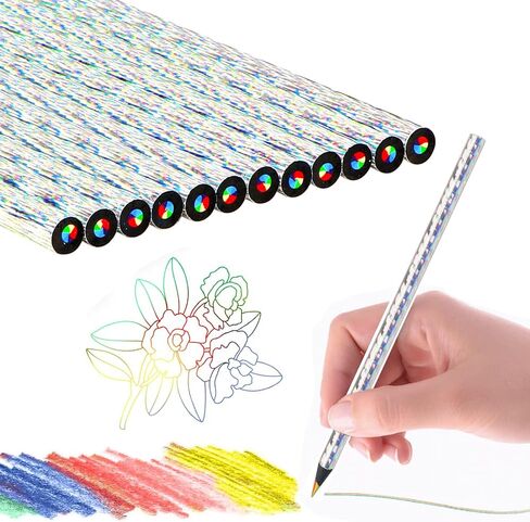 أقلام قوس قزح أقلام رصاص متعددة الألوان 7 ألوان في 1 قلم تلوين لوازم فنية للكبار رسم رسم 12 قطعة in Kuwait