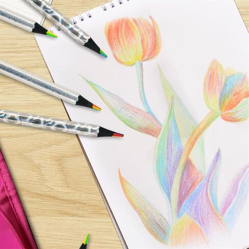 أقلام قوس قزح أقلام رصاص متعددة الألوان 7 ألوان في 1 قلم تلوين لوازم فنية للكبار رسم رسم 12 قطعة in Kuwait