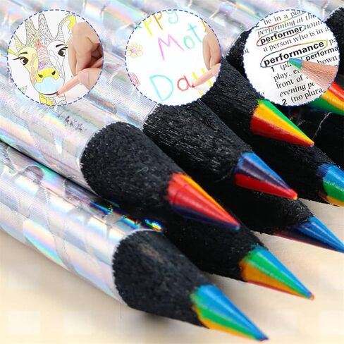 أقلام قوس قزح أقلام رصاص متعددة الألوان 7 ألوان في 1 قلم تلوين لوازم فنية للكبار رسم رسم 12 قطعة in Kuwait