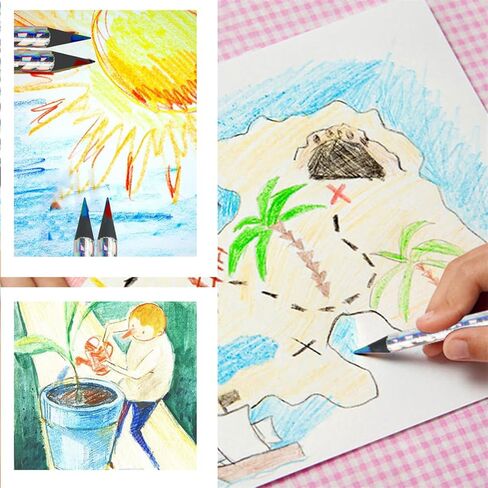 أقلام قوس قزح أقلام رصاص متعددة الألوان 7 ألوان في 1 قلم تلوين لوازم فنية للكبار رسم رسم 12 قطعة in Kuwait