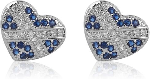 CENWA Tiny Scotland Heart Earrings Scotland Flag Heart Earrings Scottish Blue and White Cross National Flag Stud Earrings in Saudi Arabia