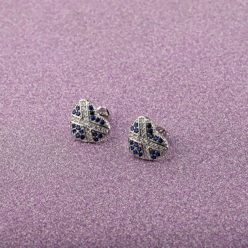 CENWA Tiny Scotland Heart Earrings Scotland Flag Heart Earrings Scottish Blue and White Cross National Flag Stud Earrings in Saudi Arabia