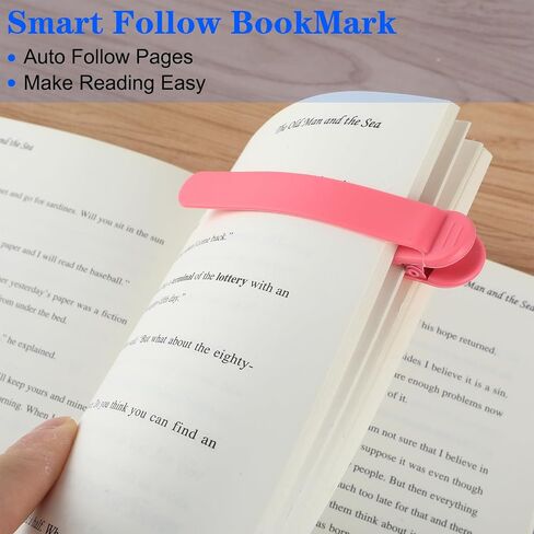 3Pcs Automatic Bookmarks, Smart Book Marks Silicone Bookmark Clip Reading Lovers Book Accessories Bookmarks for Men Women(Green+Pink+Orange) in Saudi Arabia