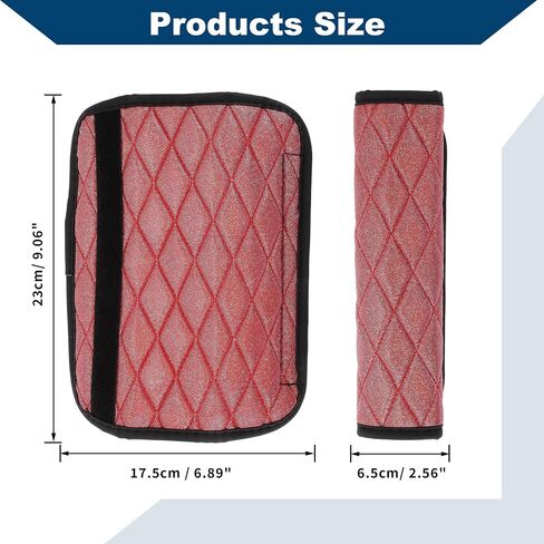 Shiny Seat Belt Covers/Backpack Shoulder Pad Multifunctional Seat Belt Pad Cover for Truck Car SUV/Comfort Breathable Faux Leather 6.5x23cm / 1pcs Green in Saudi Arabia