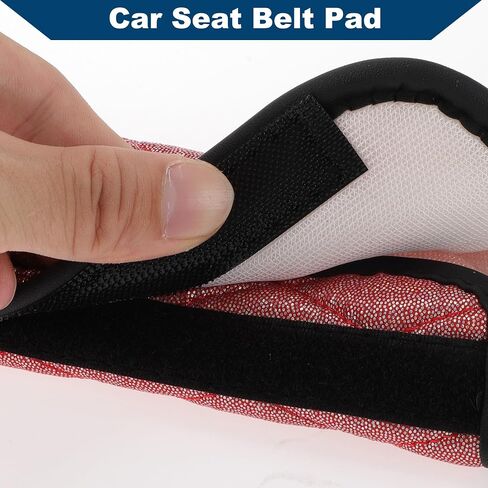 Shiny Seat Belt Covers/Backpack Shoulder Pad Multifunctional Seat Belt Pad Cover for Truck Car SUV/Comfort Breathable Faux Leather 6.5x23cm / 1pcs Green in Saudi Arabia