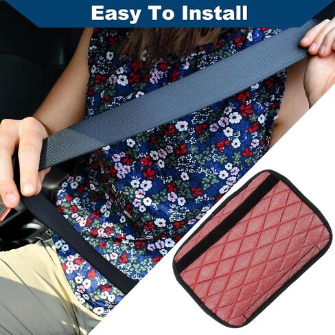 Shiny Seat Belt Covers/Backpack Shoulder Pad Multifunctional Seat Belt Pad Cover for Truck Car SUV/Comfort Breathable Faux Leather 6.5x23cm / 1pcs Green in Saudi Arabia