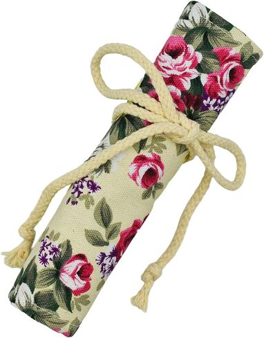 Flowers Colored Pencil Wrap Case Canvas Roll Up Holders Sketch Peony Pencils Organizers for Artist Adult Coloring Travel Storage With 72 Slots(Spring) in Saudi Arabia
