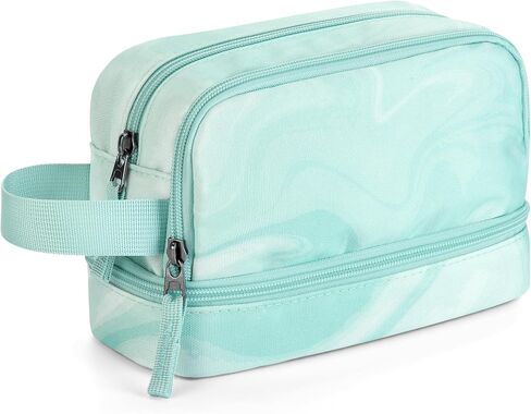 Choco Mocha Blue Pencil Case for Girls, Soft Zipper Pencil Pouch for Teen Girls,Pencil Bag for Kids Girls with 3 Compartments, Liquid Blue in Kuwait