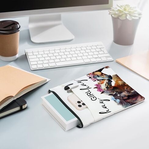 Cute Western Llama Book Lovers Gifts Book Sleeve Llama Gifts Book Pouch Book Protector with Front Pocket Western Llama Stuff for Women Girls Friend Birthday Christmas Book Accessories Book Club Gifts in Saudi Arabia