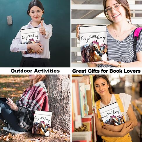 Cute Western Llama Book Lovers Gifts Book Sleeve Llama Gifts Book Pouch Book Protector with Front Pocket Western Llama Stuff for Women Girls Friend Birthday Christmas Book Accessories Book Club Gifts in Saudi Arabia