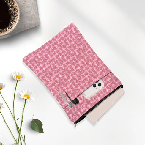 غلاف كتاب منقوش باللون الوردي، ملحقات كتب من القماش القطني، هدايا لمحبي الكتب، غلاف كتاب مقاوم للماء، حقيبة كتب، واقي كتب، هدايا للقراء والنساء والفتيات وزملاء العمل والتخرج وأعياد الميلاد in Kuwait