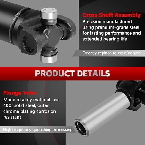 Nifeida 65-9529 عمود الدفع الخلفي 51.3 بوصة مجموعة عمود الدعامة [4WD Auto Trans] لسيارة شيفروليه سيلفرادو 1500 جي إم سي سييرا 1500 1999-2005، استبدال # 15109400 15163798 in Kuwait