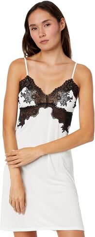 Natori Enchant Slinky Chemise Ivory/Black Lace S (Women's 6-8) in Saudi Arabia