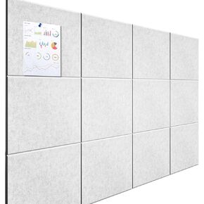 Cork Felt Board Tiles, 12"x12" - 1/2" Thick - 4PCS Cork Boards for Walls Felt Wall Tiles Bulletin Board Self Adhesive Black Corkboards for Office Home Kitchen School Decor
