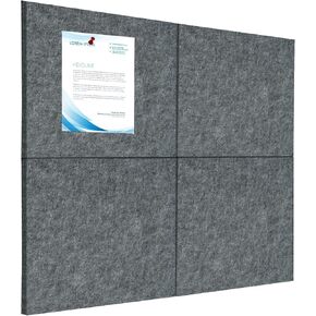 Cork Felt Board Tiles, 12"x12" - 1/2" Thick - 4PCS Cork Boards for Walls Felt Wall Tiles Bulletin Board Self Adhesive Black Corkboards for Office Home Kitchen School Decor