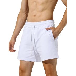 Casey Kevin Men's Casual Cotton Shorts 5 Inch Sweat Jogger Hiking Shorts for Men with Pockets