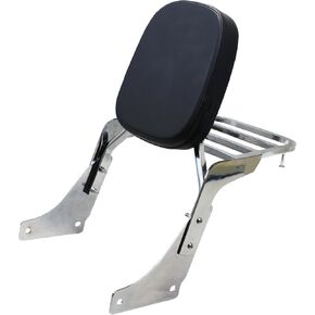 YHMOTO Chrome Backrest Sissy Bar + Luggage Rack for Honda Shadow SABRE VT1100 ACE VT1100 All Years