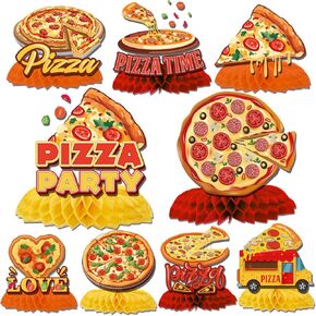 9PCS Pizza Centerpieces for Tables - Pizza Party Decorations Pizza Table Decorations Pizza Theme Party Supplies for Birthday Baby Shower Pizza Party Game Pizza Party Favors