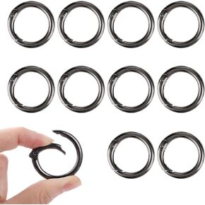 10 Pcs 33mm Key Ring 1inch Metal Round Carabiner Keyring Purse Chain Clips Spring O Rings for Keychain Book Ring Clip Rings for School Home or Office (Retro Brown) in Saudi Arabia