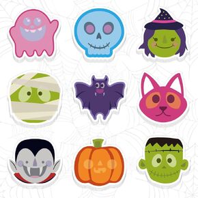 Whaline Halloween Sticky Notes Spooky Character Notepads 9 Designs Trick or Treat Reminder Memo Pads for Annotating Books Office Study Supplies, 18 Packs in Saudi Arabia
