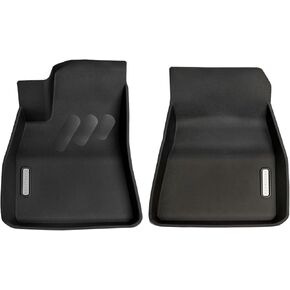 BaseLayer Floor Mats for Tesla Model 3 (2017-2025) - Made in USA – Premium All-Weather Mats – Front and Rear (Gray Logo)
