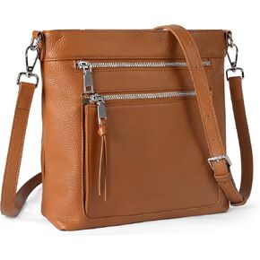 befen Genuine Leather Crossbody Bags for Women, Women's Lightweight Medium Crossbody Shoulder Purses Handbags