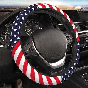 Space Galaxy Print Elastic Steering Wheel Cover Universal 15 Inch